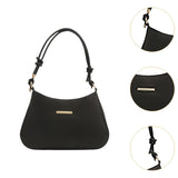 Maxbell Women Underarm Handbag Portable Elegant Purse Tote for Street Shopping Party Black