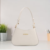 Maxbell Women Underarm Handbag Portable Elegant Purse Tote for Street Shopping Party White