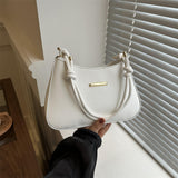 Maxbell Women Underarm Handbag Portable Elegant Purse Tote for Street Shopping Party White