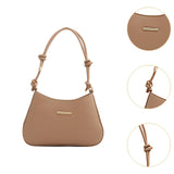 Maxbell Women Underarm Handbag Portable Elegant Purse Tote for Street Shopping Party Khaki