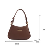 Maxbell Women Underarm Handbag Portable Elegant Purse Tote for Street Shopping Party Brown
