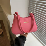 Maxbell Women Underarm Handbag Portable Elegant Purse Tote for Street Shopping Party Pink