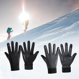 Maxbell Winter Gloves Nonslip Portable Soft Warm Mittens for Running Daily Work Snow Black M
