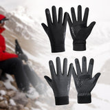 Maxbell Winter Gloves Nonslip Portable Soft Warm Mittens for Running Daily Work Snow Black M