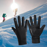Maxbell Winter Gloves Nonslip Portable Soft Warm Mittens for Running Daily Work Snow Black M