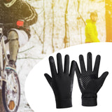 Maxbell Winter Gloves Nonslip Portable Soft Warm Mittens for Running Daily Work Snow Black L