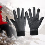 Maxbell Winter Gloves Nonslip Portable Soft Warm Mittens for Running Daily Work Snow Gray M