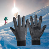 Maxbell Winter Gloves Nonslip Portable Soft Warm Mittens for Running Daily Work Snow Gray L