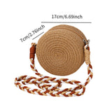 Maxbell Woven Straw Crossbody Bag Lightweight Fashion Bohemia Bag Women Shoulder Bag Brown