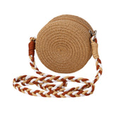 Maxbell Woven Straw Crossbody Bag Lightweight Fashion Bohemia Bag Women Shoulder Bag Brown
