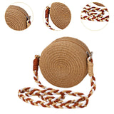 Maxbell Woven Straw Crossbody Bag Lightweight Fashion Bohemia Bag Women Shoulder Bag Brown