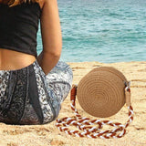 Maxbell Woven Straw Crossbody Bag Lightweight Fashion Bohemia Bag Women Shoulder Bag Brown