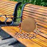 Maxbell Woven Straw Crossbody Bag Lightweight Fashion Bohemia Bag Women Shoulder Bag Brown