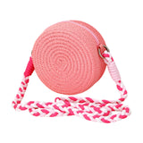 Maxbell Woven Straw Crossbody Bag Lightweight Fashion Bohemia Bag Women Shoulder Bag Pink
