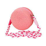 Maxbell Woven Straw Crossbody Bag Lightweight Fashion Bohemia Bag Women Shoulder Bag Pink