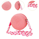 Maxbell Woven Straw Crossbody Bag Lightweight Fashion Bohemia Bag Women Shoulder Bag Pink