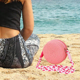 Maxbell Woven Straw Crossbody Bag Lightweight Fashion Bohemia Bag Women Shoulder Bag Pink