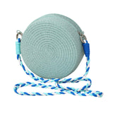 Maxbell Woven Straw Crossbody Bag Lightweight Fashion Bohemia Bag Women Shoulder Bag Blue
