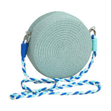 Maxbell Woven Straw Crossbody Bag Lightweight Fashion Bohemia Bag Women Shoulder Bag Blue