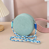 Maxbell Woven Straw Crossbody Bag Lightweight Fashion Bohemia Bag Women Shoulder Bag Blue