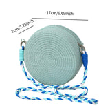Maxbell Woven Straw Crossbody Bag Lightweight Fashion Bohemia Bag Women Shoulder Bag Blue