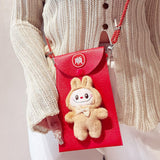 Maxbell Chinese New Year Red Envelope Crossbody Bag Blessing Gift Lucky Money Pocket brown doll