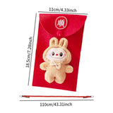 Maxbell Chinese New Year Red Envelope Crossbody Bag Blessing Gift Lucky Money Pocket brown doll
