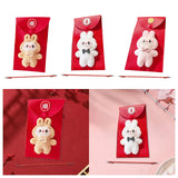 Maxbell Chinese New Year Red Envelope Crossbody Bag Blessing Gift Lucky Money Pocket brown doll