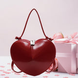 Maxbell Heart Shaped Purse Unique Trendy Women Handbag for Beach Party Favors Dating Red