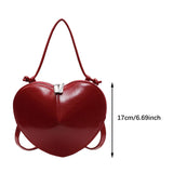 Maxbell Heart Shaped Purse Unique Trendy Women Handbag for Beach Party Favors Dating Red
