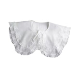 Maxbell Women Double Ruffle Fake Collar Detachable Trendy for Blouses Shirts Sweater White