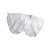 Maxbell Women Double Ruffle Fake Collar Detachable Trendy for Blouses Shirts Sweater White