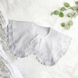 Maxbell Women Double Ruffle Fake Collar Detachable Trendy for Blouses Shirts Sweater White