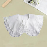 Maxbell Women Double Ruffle Fake Collar Detachable Trendy for Blouses Shirts Sweater White