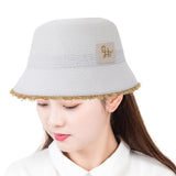 Maxbell Women Bucket Hat Trendy Creative Lady Fisherman Hat for Trips Camping Dating White