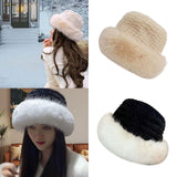 Maxbell Bucket Hat Trendy Soft Warm Hat for Climbing Trekking Valentines Gift Beige