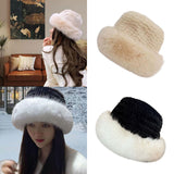 Maxbell Bucket Hat Trendy Soft Warm Hat for Climbing Trekking Valentines Gift Beige