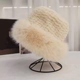 Maxbell Bucket Hat Trendy Soft Warm Hat for Climbing Trekking Valentines Gift Beige