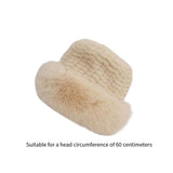 Maxbell Bucket Hat Trendy Soft Warm Hat for Climbing Trekking Valentines Gift Beige