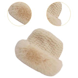 Maxbell Bucket Hat Trendy Soft Warm Hat for Climbing Trekking Valentines Gift Beige