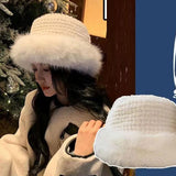 Maxbell Bucket Hat Trendy Soft Warm Hat for Climbing Trekking Valentines Gift Beige