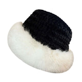 Maxbell Bucket Hat Trendy Soft Warm Hat for Climbing Trekking Valentines Gift Black White