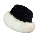 Maxbell Bucket Hat Trendy Soft Warm Hat for Climbing Trekking Valentines Gift Black White