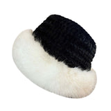 Maxbell Bucket Hat Trendy Soft Warm Hat for Climbing Trekking Valentines Gift Black White