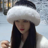 Maxbell Bucket Hat Trendy Soft Warm Hat for Climbing Trekking Valentines Gift Black White