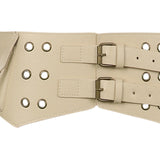 Maxbell Women Wide Belt Retro Design Exaggerated Casual Trendy Waist Belt for Ladies Skin Color