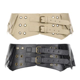 Maxbell Women Wide Belt Retro Design Exaggerated Casual Trendy Waist Belt for Ladies Skin Color