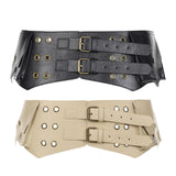 Maxbell Women Wide Belt Retro Design Exaggerated Casual Trendy Waist Belt for Ladies Skin Color