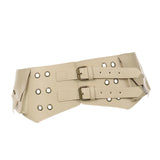 Maxbell Women Wide Belt Retro Design Exaggerated Casual Trendy Waist Belt for Ladies Skin Color