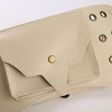 Maxbell Women Wide Belt Retro Design Exaggerated Casual Trendy Waist Belt for Ladies Skin Color